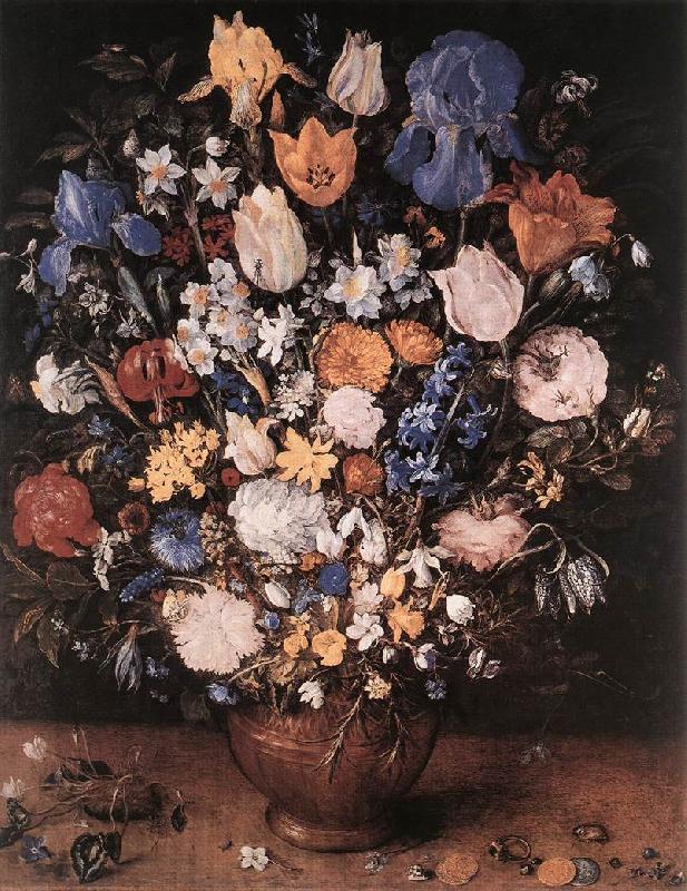 BRUEGHEL, Jan the Elder Bouquet in a Clay Vase f Germany oil painting art